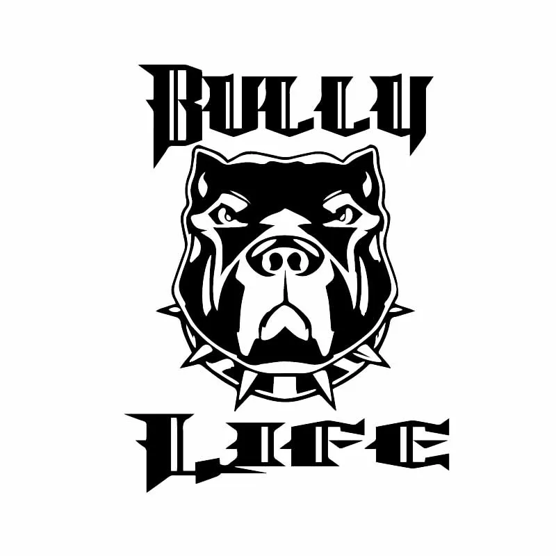 Creative Bully Life Dog Animal Decals High Quality Car Decoration Personality Pvc Waterproof Decals Black/white, 16cm*12cm