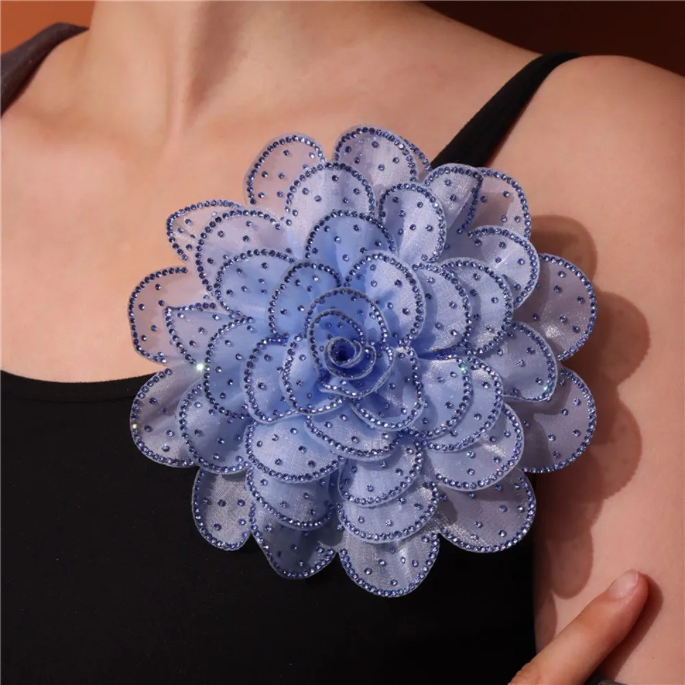 14cm Flower Fashion Patch Brooch Creative Clothing Decoration Flower Inlaid Diamonds Flower Clothing Accessories