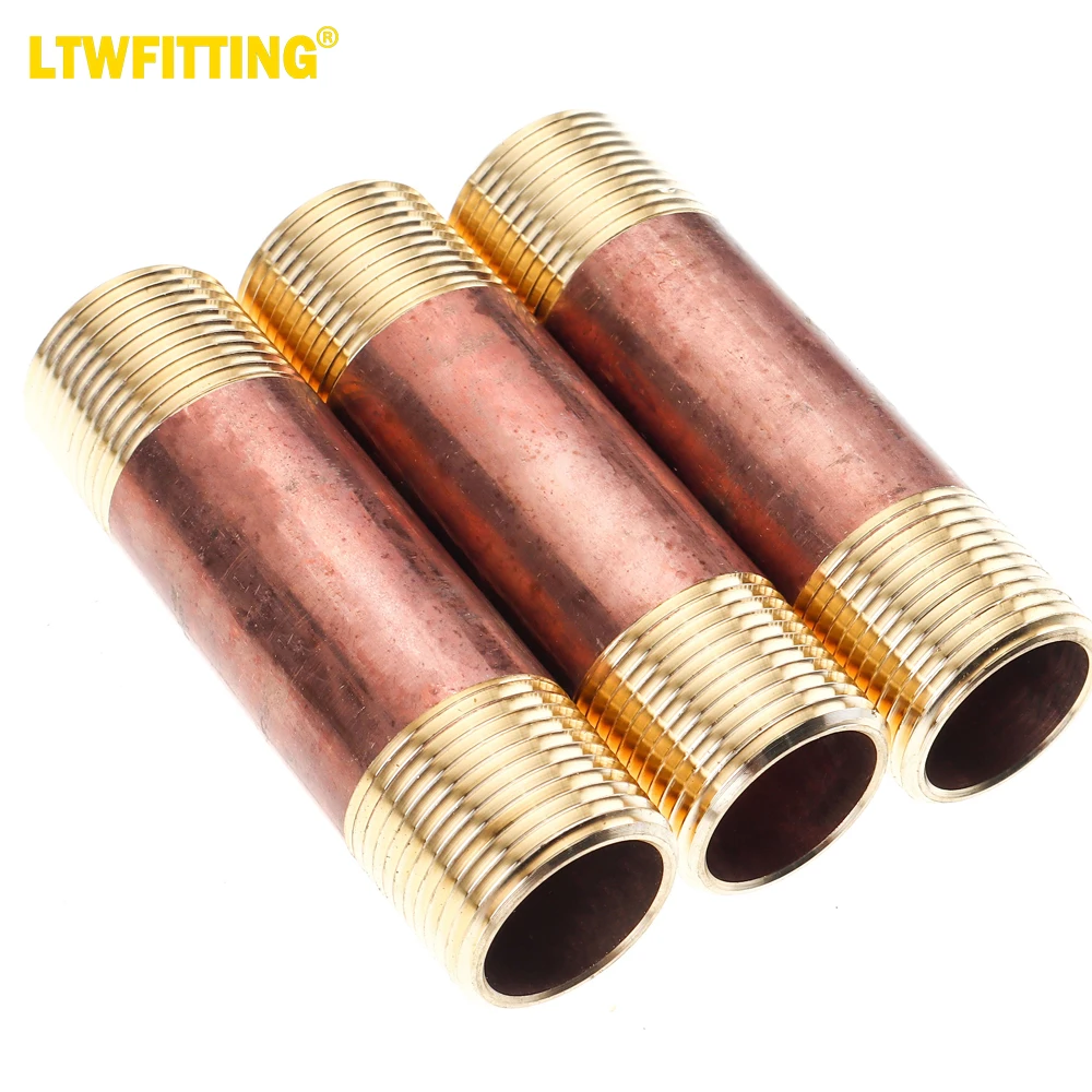 

LTWFITTING Red Brass Pipe Fitting, Nipple, 3/4" NPT Male X 3-1/2" Length (Pack of 3)