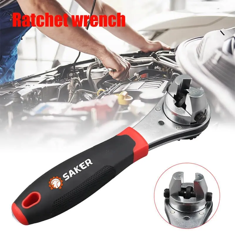 Saker Multifunctional Ratchet Wrench Quick Release Spanner Socket Drive Adjustable Non-Slip For Car Bicycle Repair Hand Tools