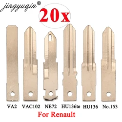 Jingyuqin 20 sztuk VA2 VAC102 Hu136te Ne72 Hu136 zdalne ostrze niecięty klucz do Renault Peugeot klucz Blank VA6 Ne73