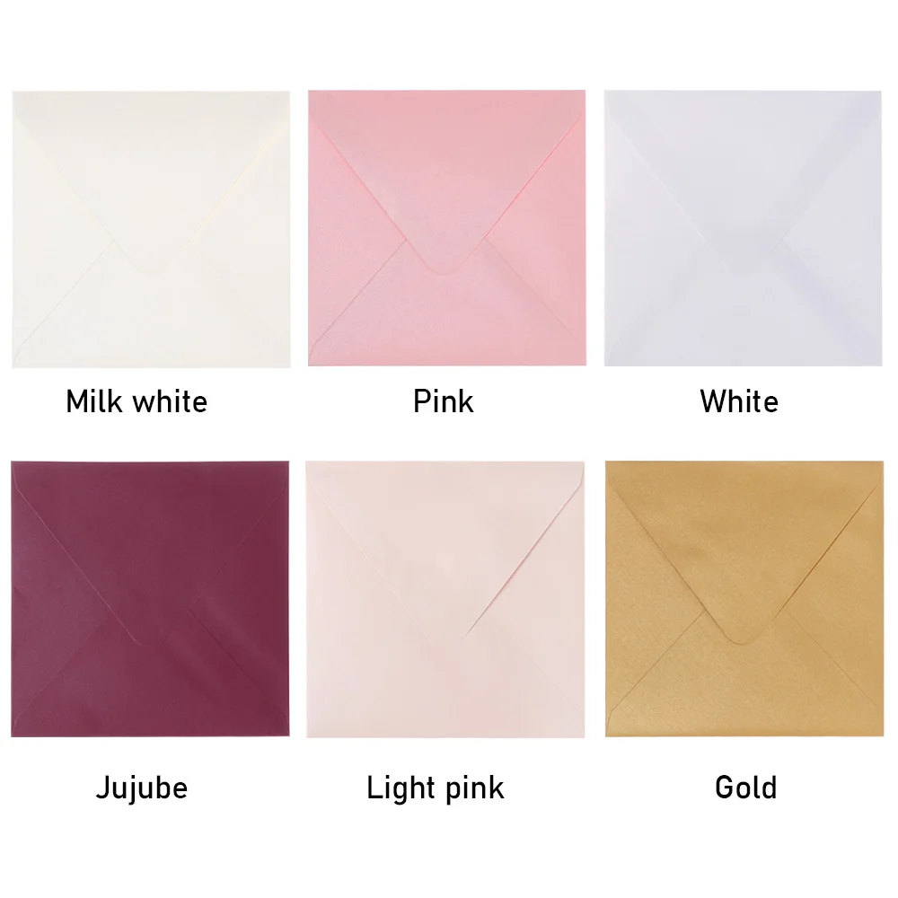 10 PCS/lot Message Card Multicolor School Supplies Greeting Card Encased Pearl Papers Envelope Bag Square Paper Envelopes