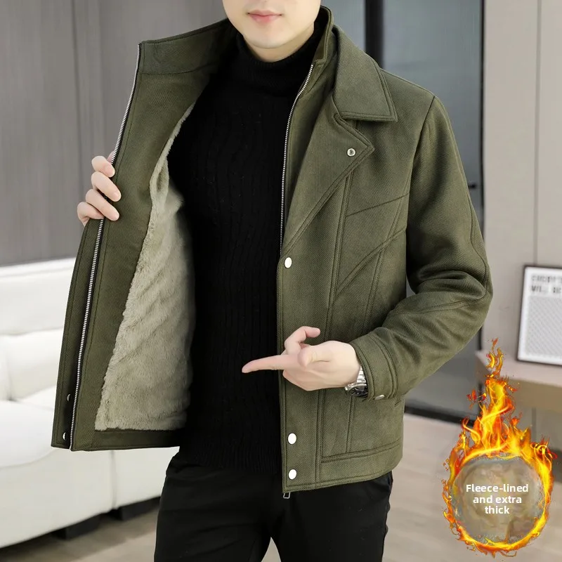 

Мужское модное шерстяное пальто с двойным воротником, повседневная верхняя одежда, зимнее пальто, британский стиль, большой размер, трендовое