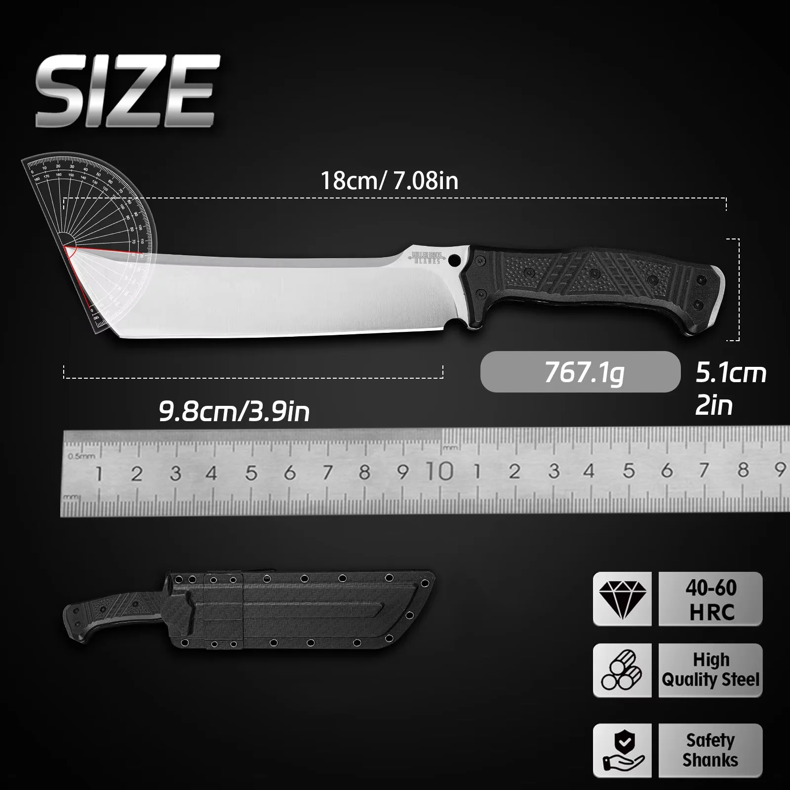 Sharp Military Tactical Knife, Self-Defense, Fixed Blade, Outdoor Jungle Multi-purpose Survival Knife and Cutting Knife