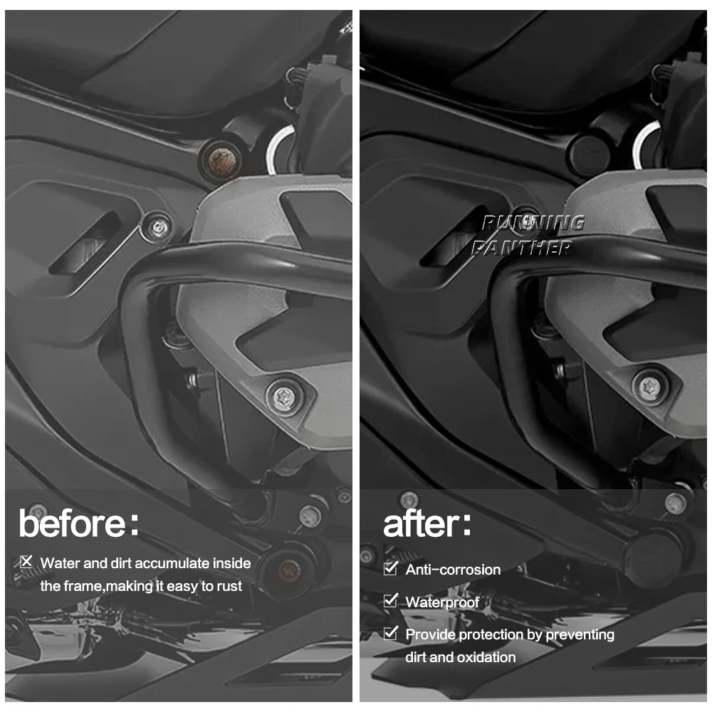 Nuevas tapas de cubierta de orificio para marco de motocicleta, juego de tapas de extremo de marco decorativo para BMW R1300GS R1300 R 1300 GS Adventure R 1300GS 2023-