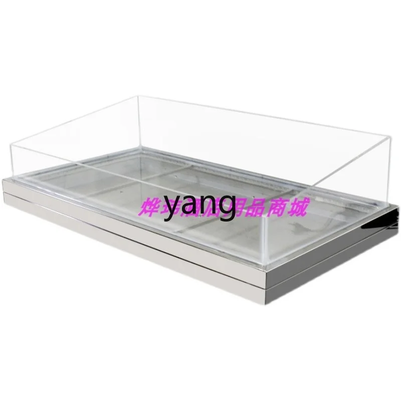 Lmm stainless steel seafood ice tank acrylic salmon raw sashimi ice tray display ice table