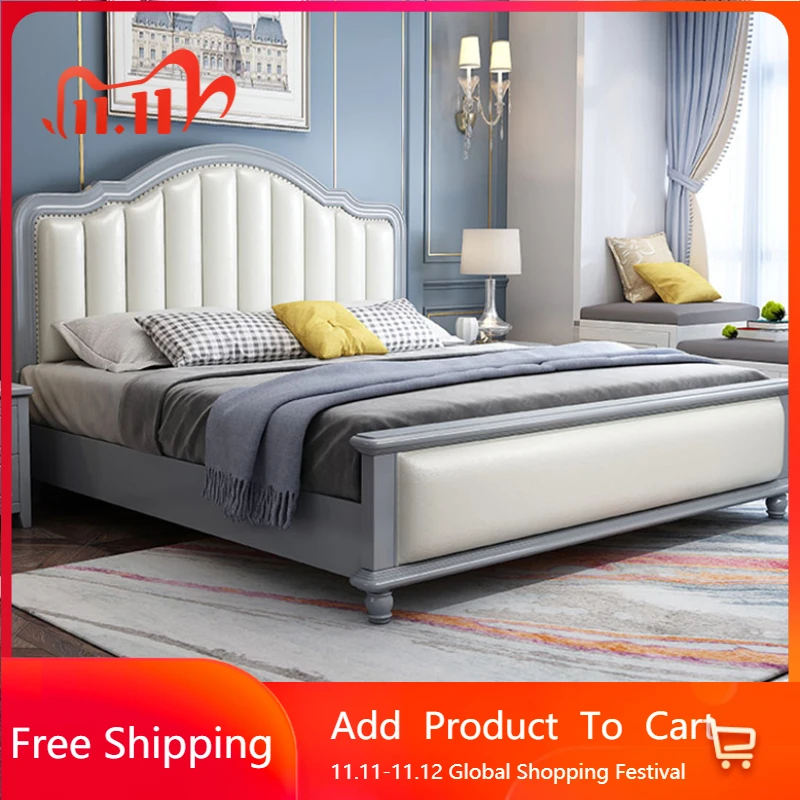 

Throne Princess Double Bed Frame Wood Study European Style Modern Storage Queen Bed Frame Creative Camas Queen Salon Furniture
