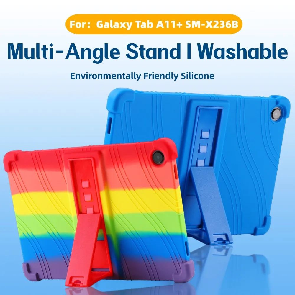 

Детский чехол для Samsung Galaxy Tab A11 Plus 11 дюймов SM-X230 SM-X236 A11 + 11 дюймов 2025 противоударный защитный чехол с подставкой, силиконовый корпус