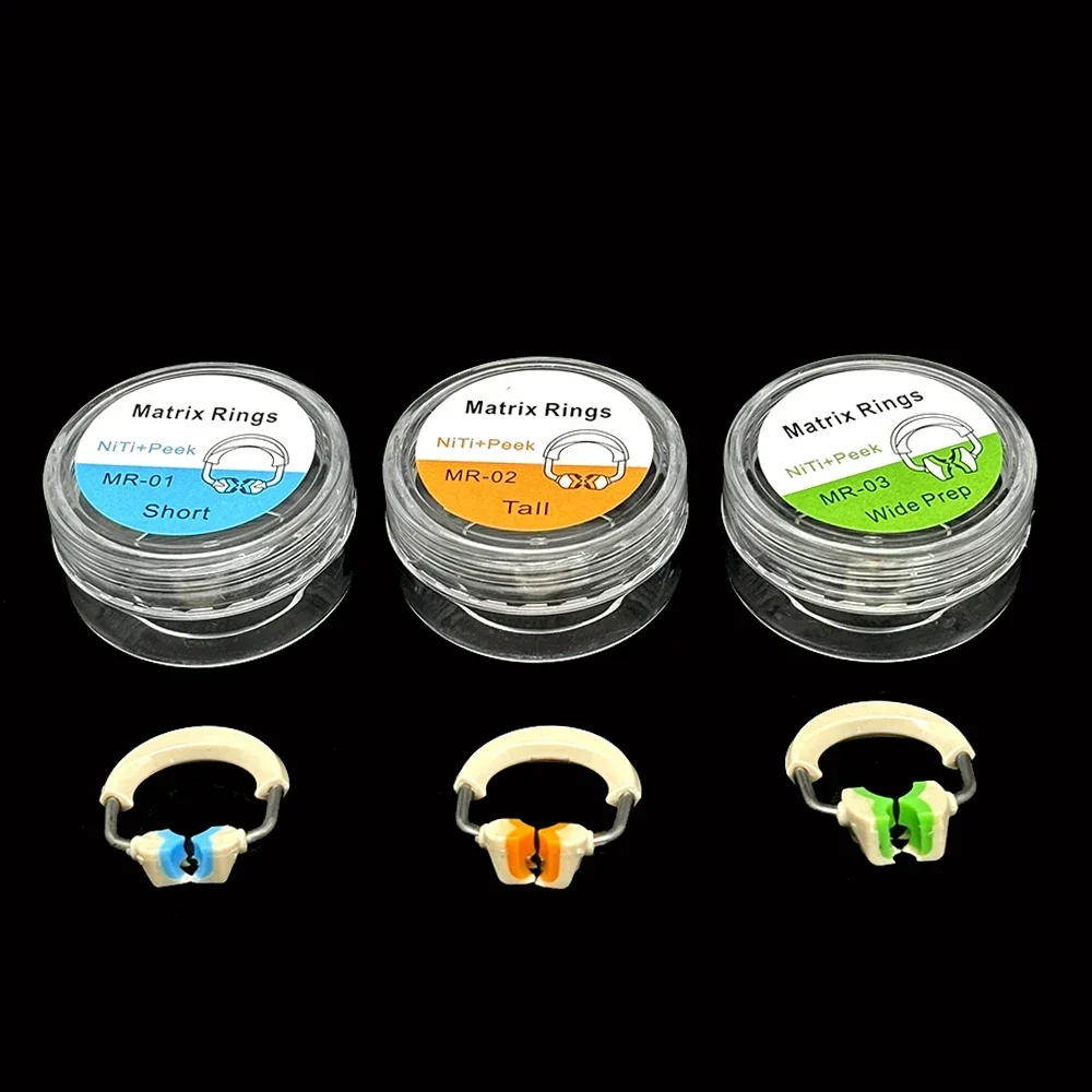 3pcs Dental Matrix Set Retainer Rings Contoured Matrices Bands Wedges Dentistry Tools