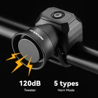 5 Mode Bike Electric Bell Horn Cycling USB Charging Motorcycle Ring Antitheft Waterproof Alarm Mountain Road Bicycle Accessories