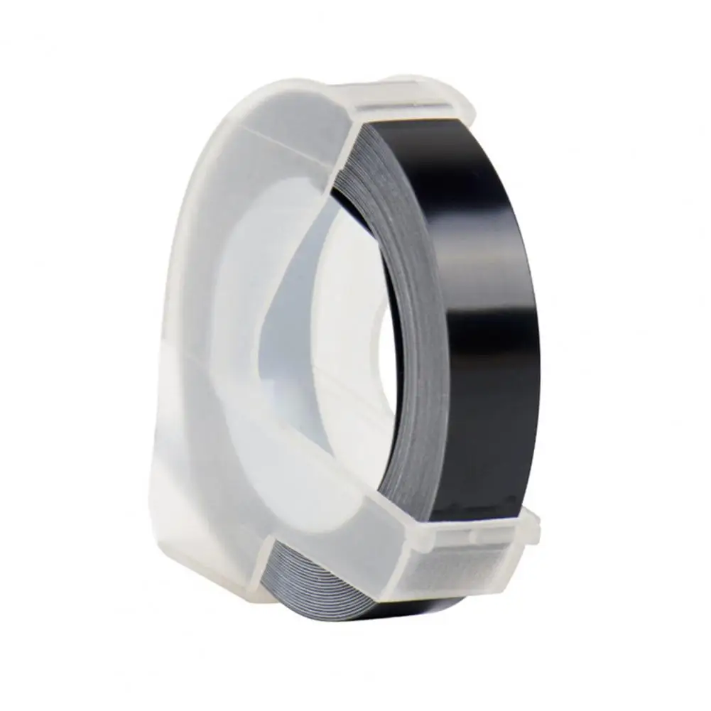 Cintas de etiquetas 3D en relieve para Dymo, suministros de oficina, impermeables, para organizar archivos, PET, 1 rollo