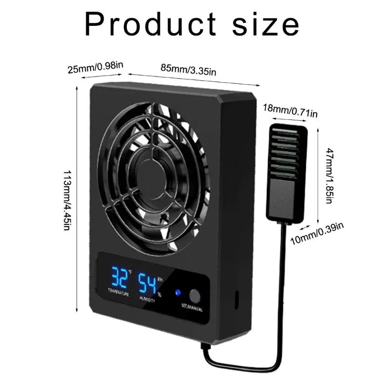 For Terrariums Low Noise Energy Saving Chiller Air Coolers Humidity Reducer Chiller Automatic Control Reptiles Cooling Fan