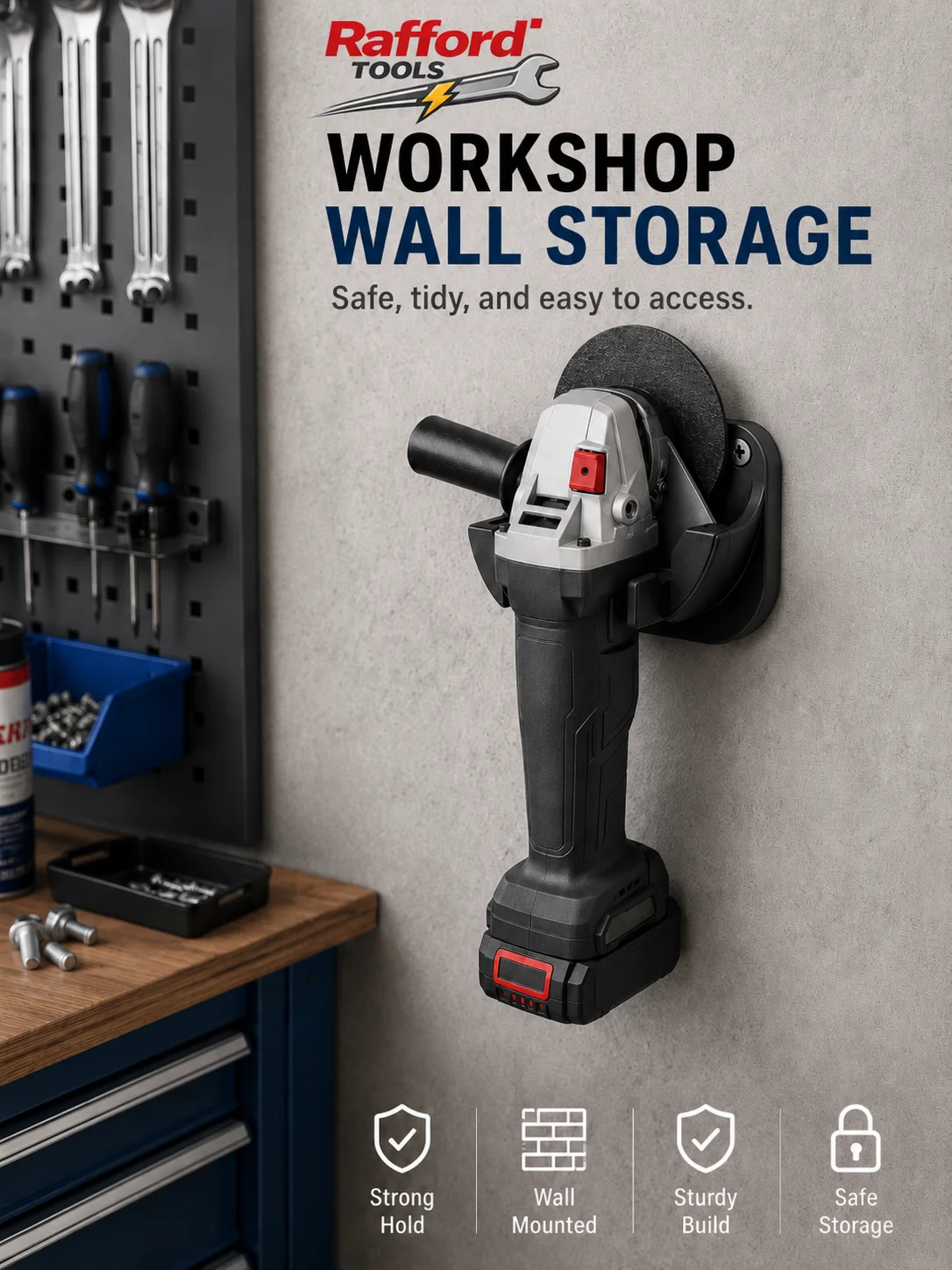 Rafford Angle Grinder Wall Mount Holder Image 7