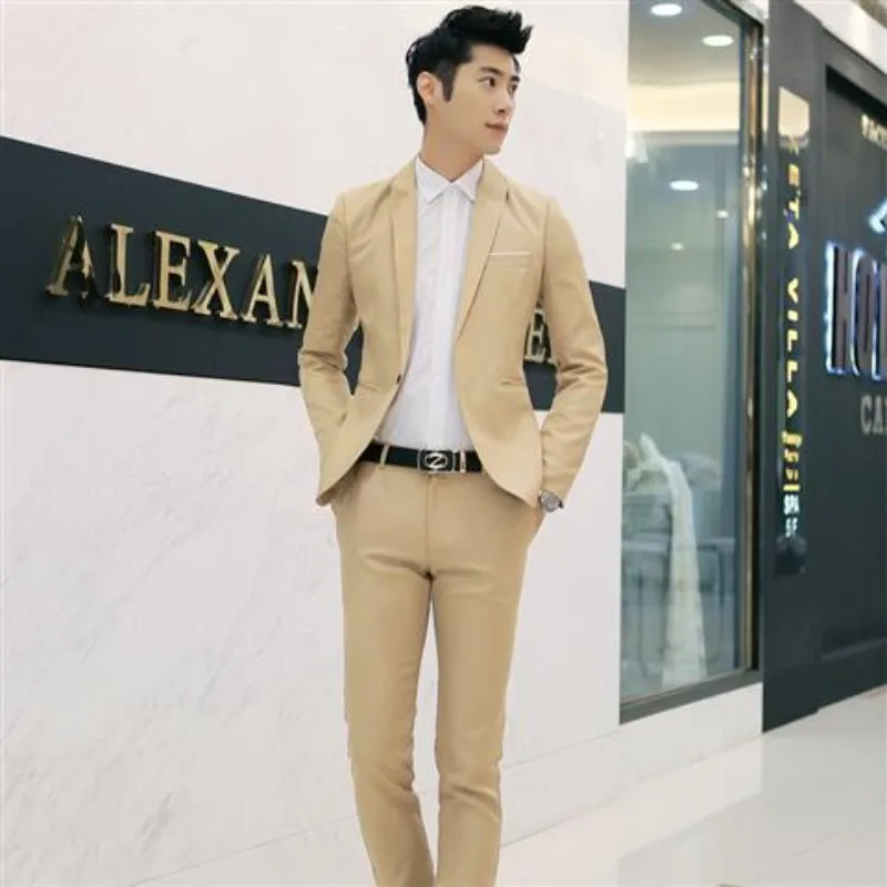 

Men's Slim Fit 3 Piece Suit Set Blazer Jacket Casual Wedding Groomsman Student Business Formal Wear