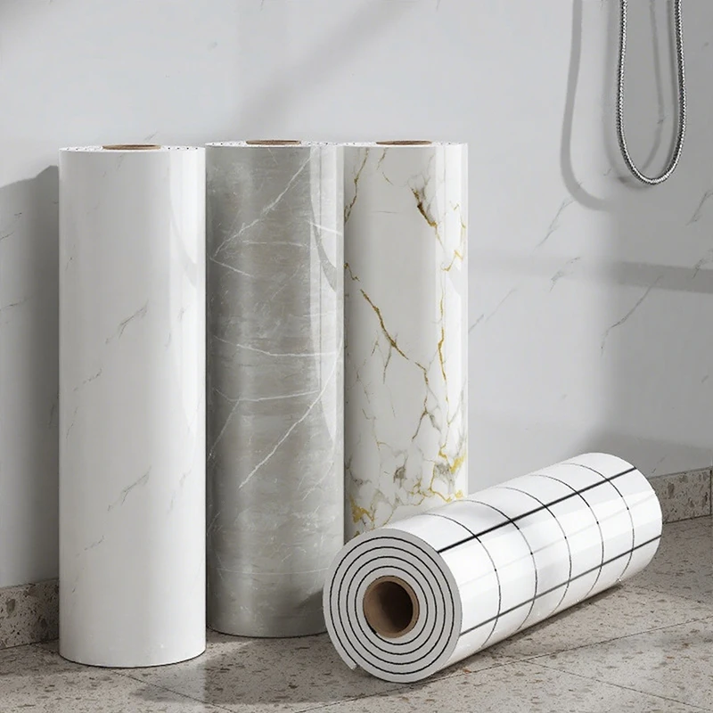 1 rouleau 40cm marbre imitation carreaux de céramique papier peint auto-adhésif mousse épaisse chambre papier peint cuisine résistant à l'huile autocollant mural