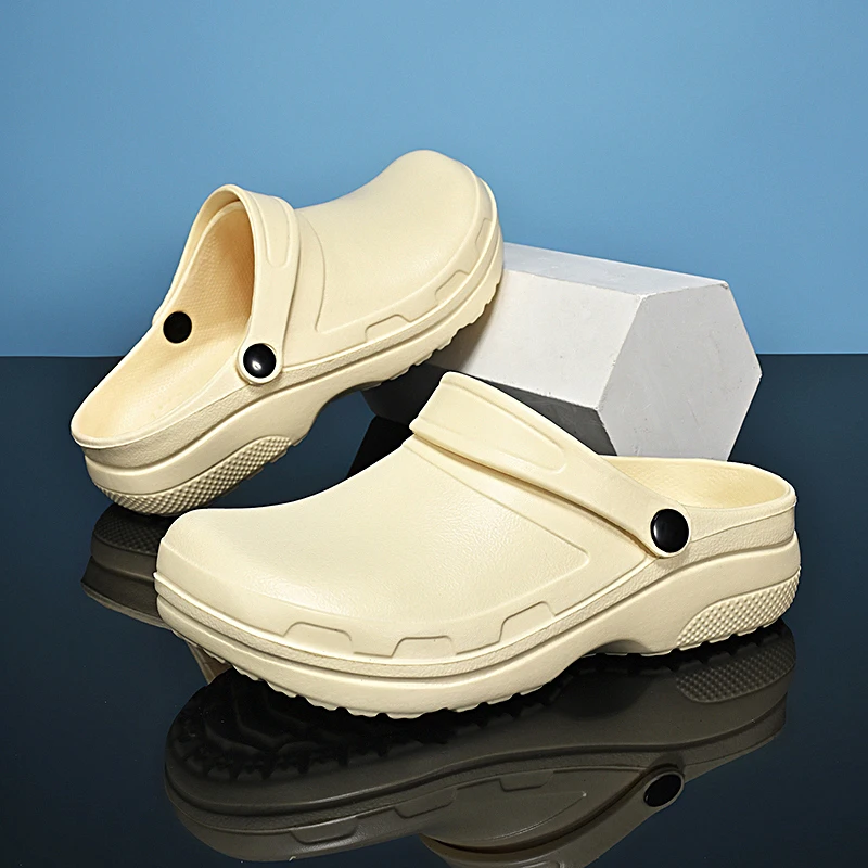 Kitchen Slippers Men Women Clogs Non-slip Waterproof Oil-proof Work Garden Shoes Nursing Resistant Cook Chef Shoes Rain Boots