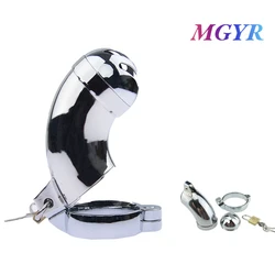 Male CB Full Seal Chastity Cage Stainless Steel Bent Tube Penis Cage Chastity Belt Adult Toys Sex Toi For Man Erotic Products 18