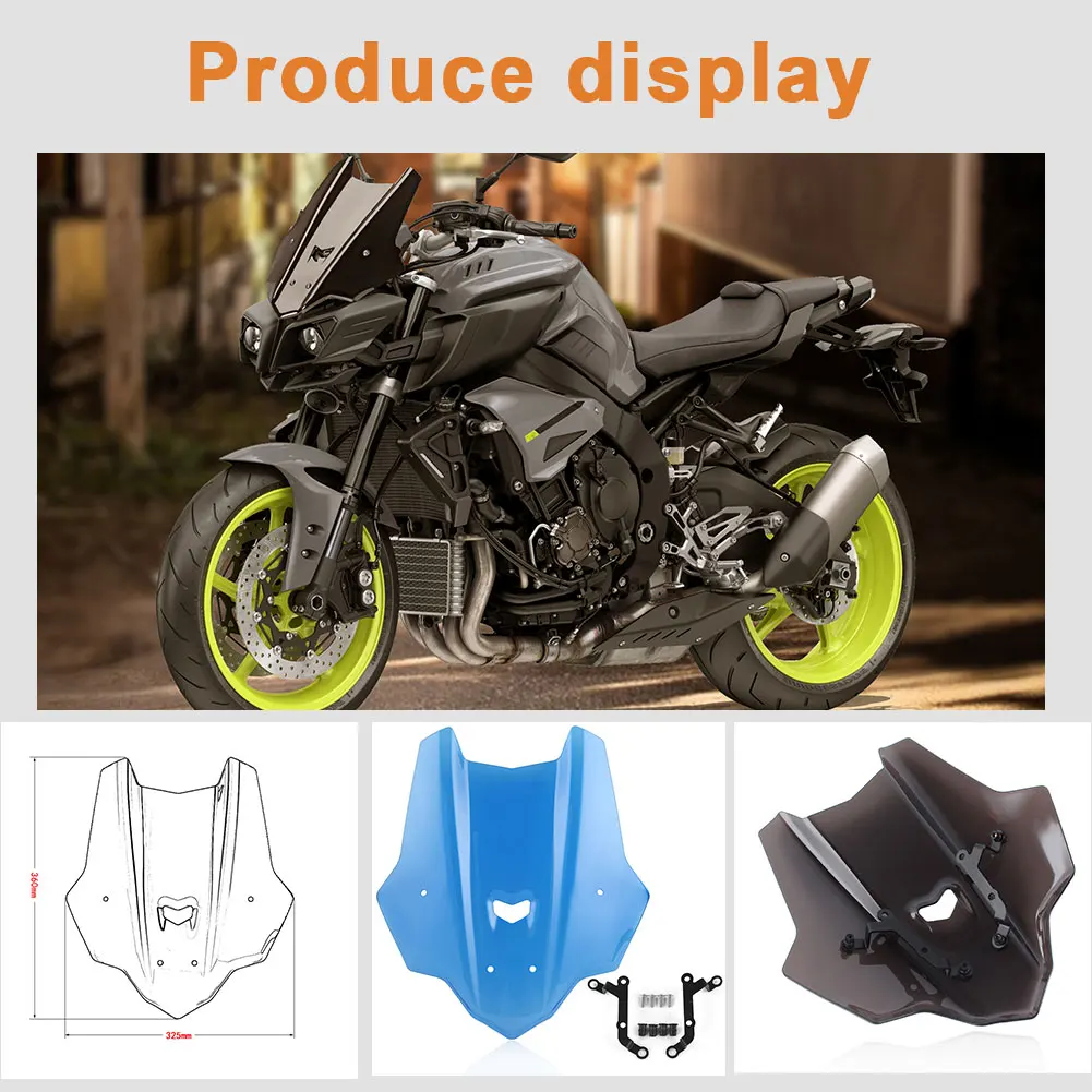 Motorcycle For Yamaha MT10 FZ-10 MT-10 FZ10 MT 10 Windshield Windscreen Wind Deflector 2016 2017 2018 2019 2020 2021 Accessories