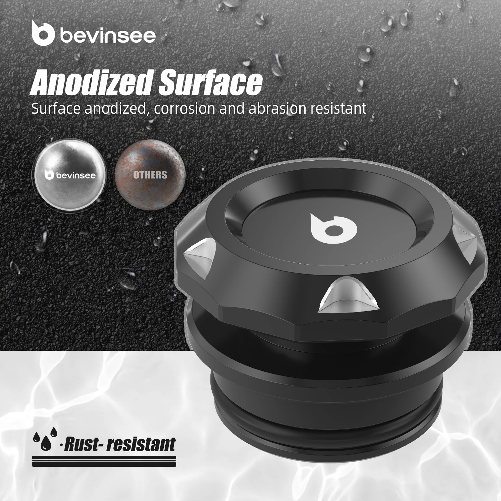 BEVINSEEシガーソケットプラグ アルミニウム製 車内アクセサリー 標準12ボルト電源搭載車両用ユニバーサル