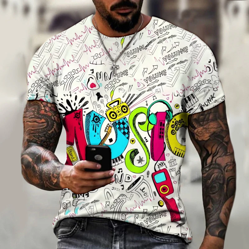 Street Art Graffiti 3D Harajuku Print Men\'s Women\'s Summer Crewneck Short Sleeve Fashion Casual T-shirt Tops Hip Hop Personality