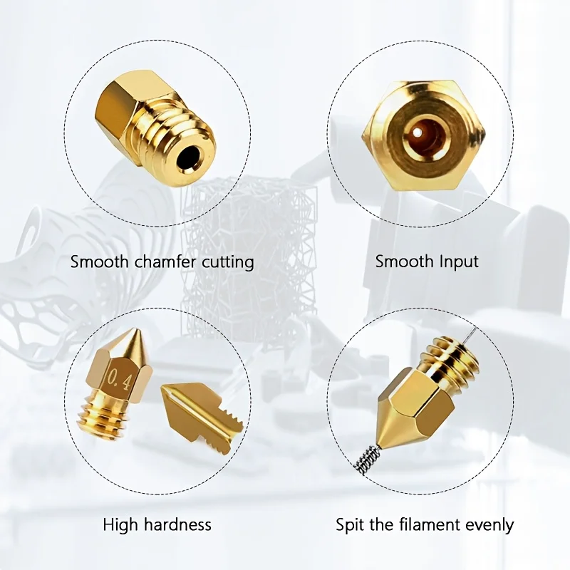 25 Pcs Creality MK8 Ender 3 Brass Hotend Nozzles, with common tools and storage box, for Ender 3 /CR 10 series printer nozzles view 3