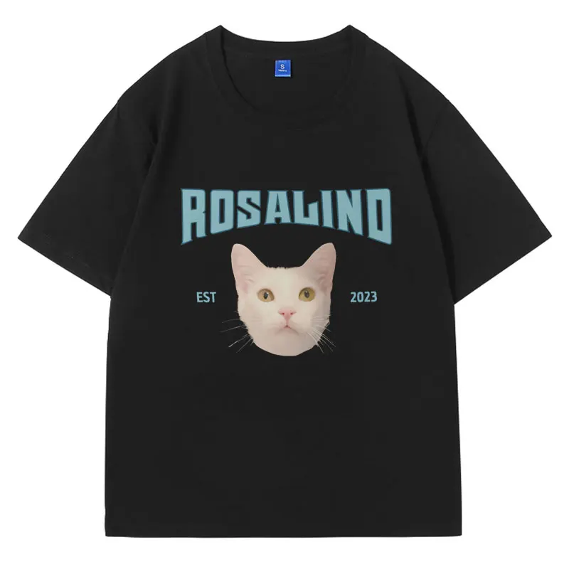 

Funny Cat Graphic T Shirts Personalized Pet Print T-shirt Short Sleeve Men Women Summer Fashion Casual Cotton Oversized T Shirt