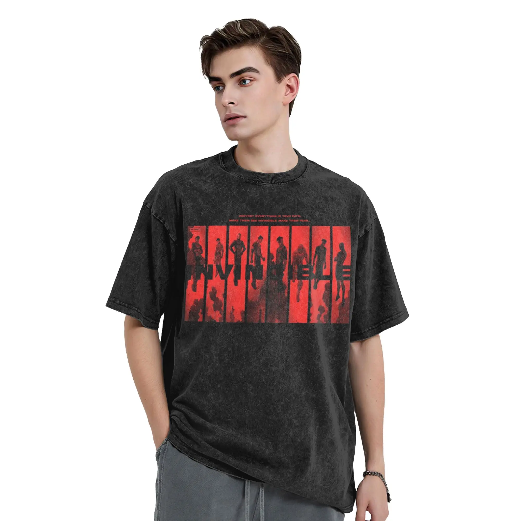 Invincibles War Viltrumite Angstrom Levy Alternate Marks Washed T Shirt Streetwear Hip Hop Vintage T-Shirt  Tees for Men Cotton