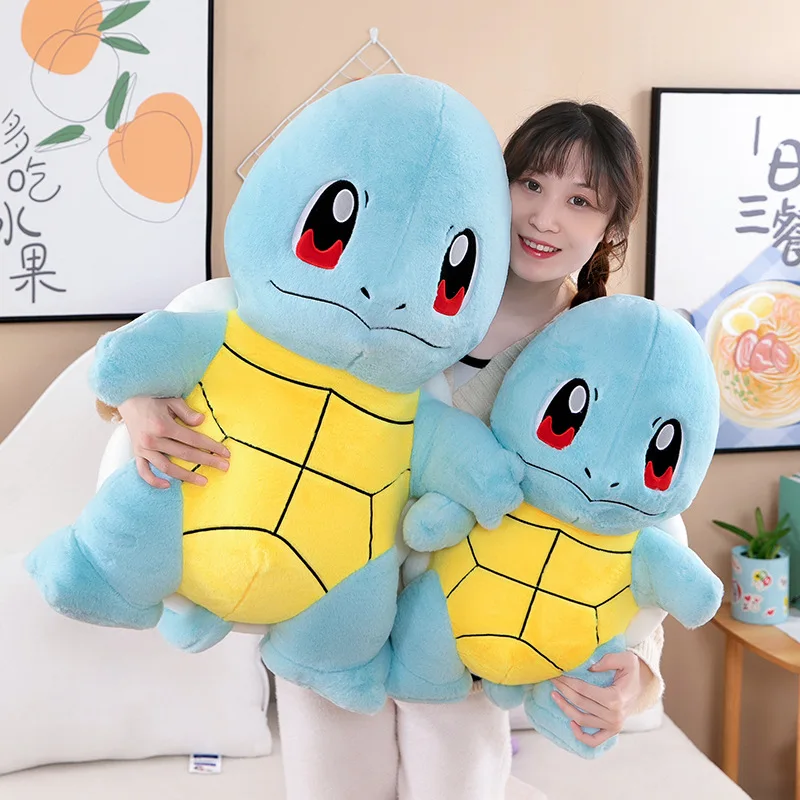 

Pokemon Squirtle Plush Toy 30-80cm Large Size Rabbit Haired Turtle Kawaii Pokémon Plushie Dolls Soft Pillow Cute Children's Gift