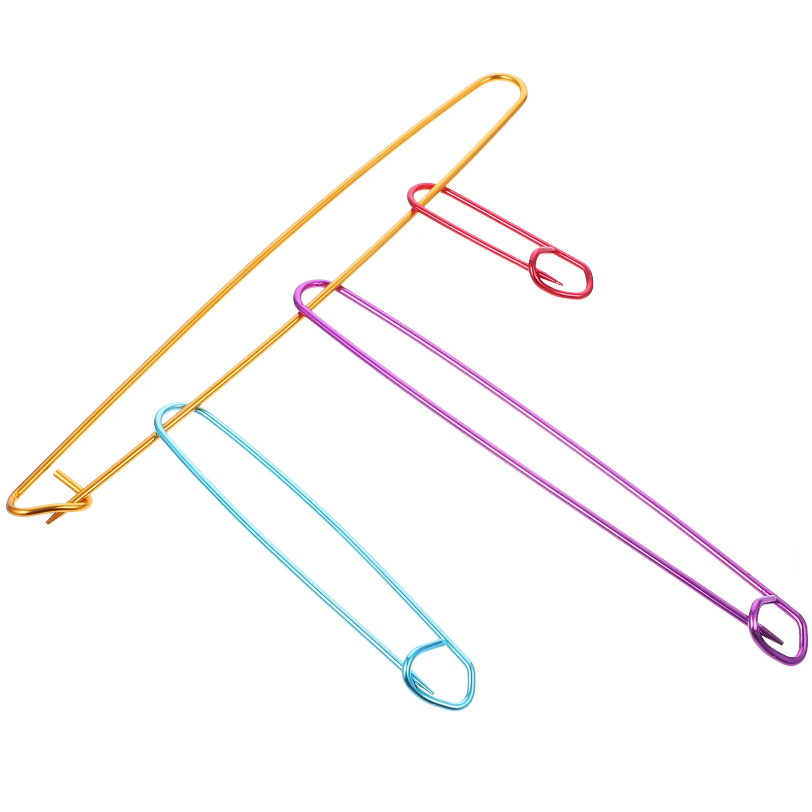 

12Pcs Knitting Accessories Stitch Holders 6 12 17 20Cm Bright Colored Aluminum Crochet Yarn Markers for DIY Crafts