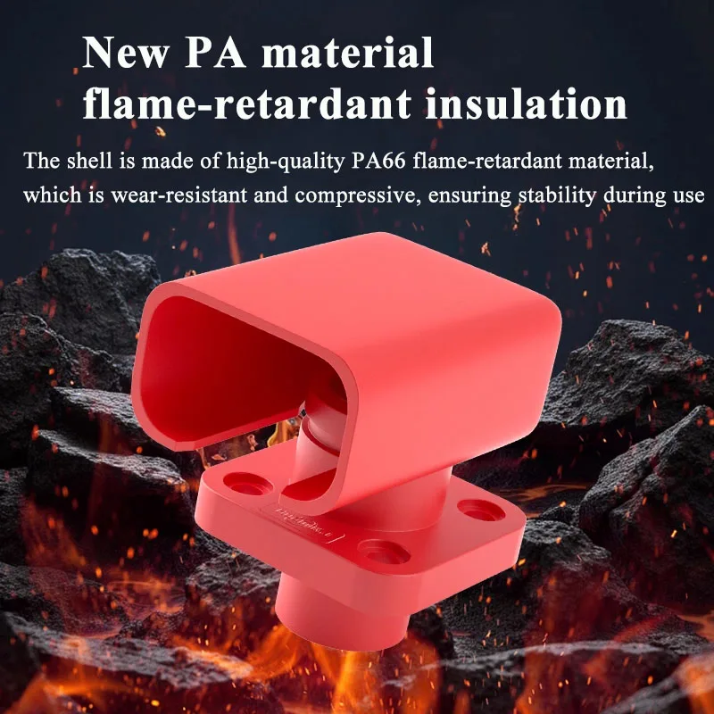 New 200A Lithium Battery Terminal Square Through Wall High Current New Energy Storage Connector Sunken Screw Hole Desgin Plug