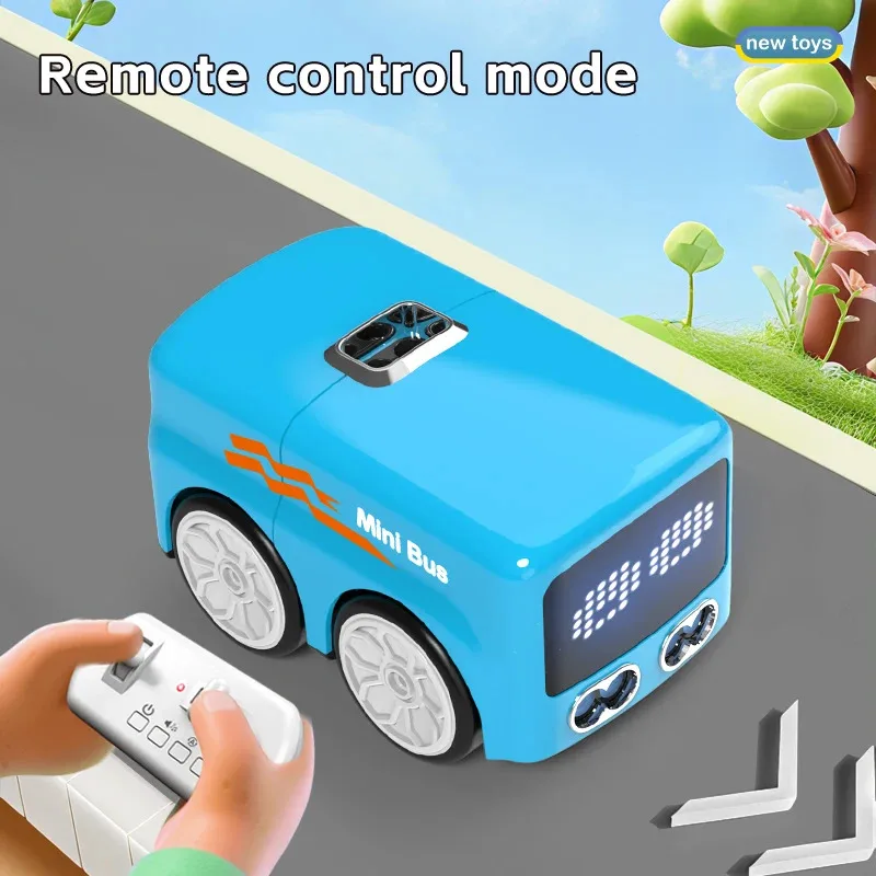 NEW RC Mini Bus Intelligent Remote Control Gesture Sensing Induction Follow Cartoon Car Smart Animation Vehicle Educational toys
