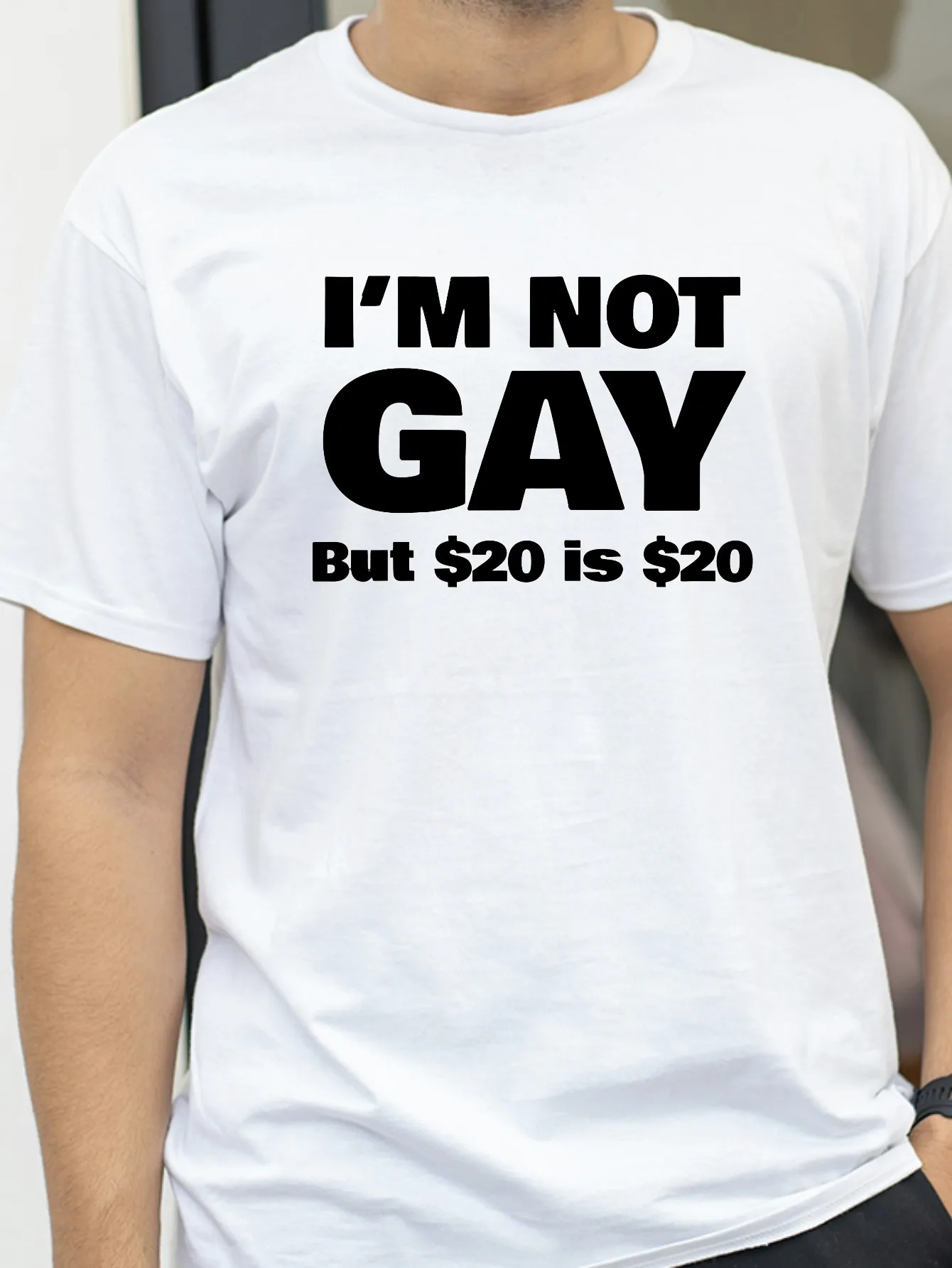 

Funny I'm Not Gay But 20 Is 20 T Shirt Cotton Streetwear Short Sleeve Lesbian Gay Pride Birthdays Party Gifts T-shirt Men