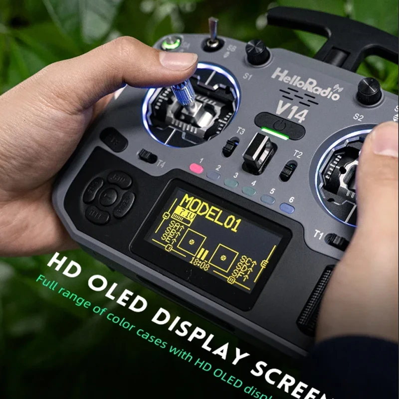

HelloRadio V14 MAX R9 PRO ELRS 2.4GHz Left-Handed Open-Source FPV Drone Transmitter with Metal Gimbals & Multiple Color Choices