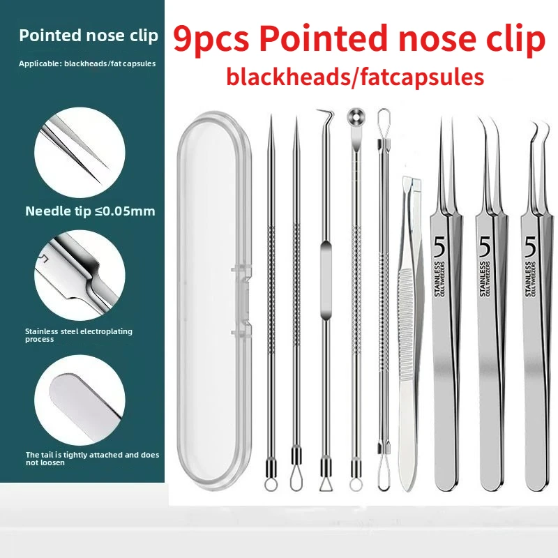 8/9pcs Salon-Grade Facial Tweezer Set,Stainless Steel Tools 