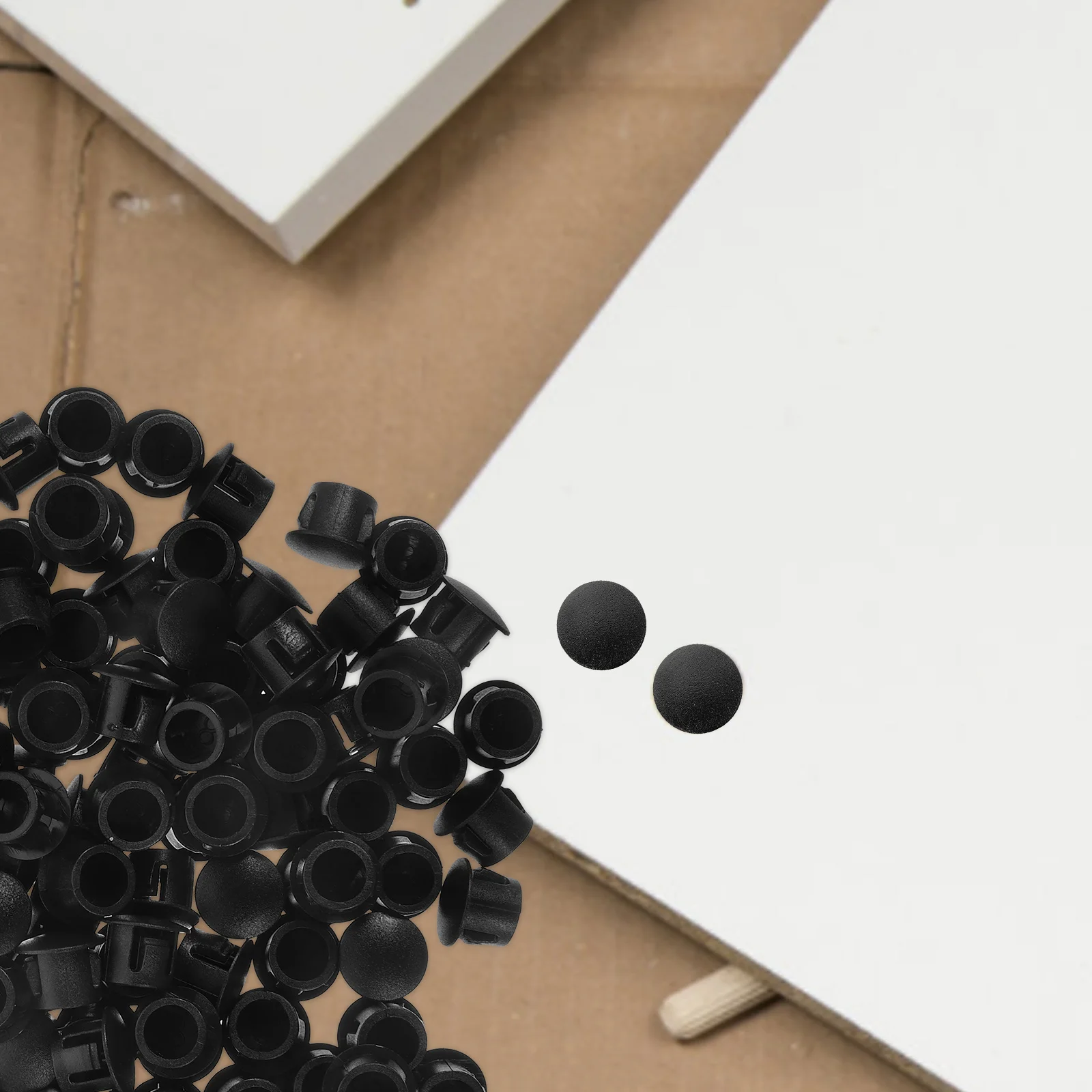 

100Pcs Plastic Hole Plugs Furniture Open Hole Covers Cabinet Insert Tubing Plug End Caps Chair Leg Caps Floor Protectors
