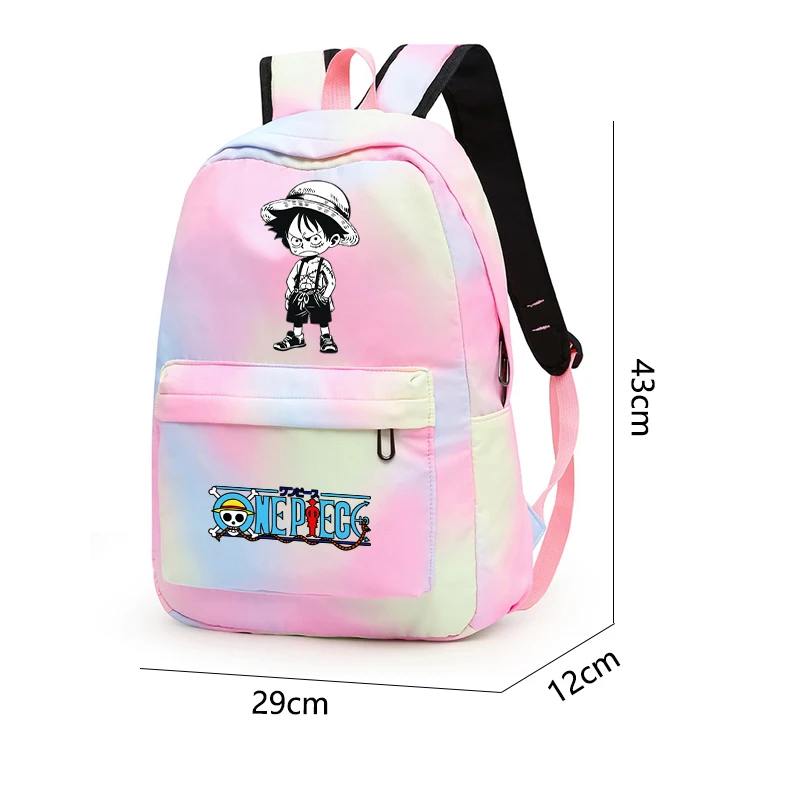 Sac à dos One Piece pour la rentrée scolaire, cartable pour adolescents, sac à lunch pour étudiants, sac à dos D. Luffy, sac à main pour hommes, ensemble de 3 pièces