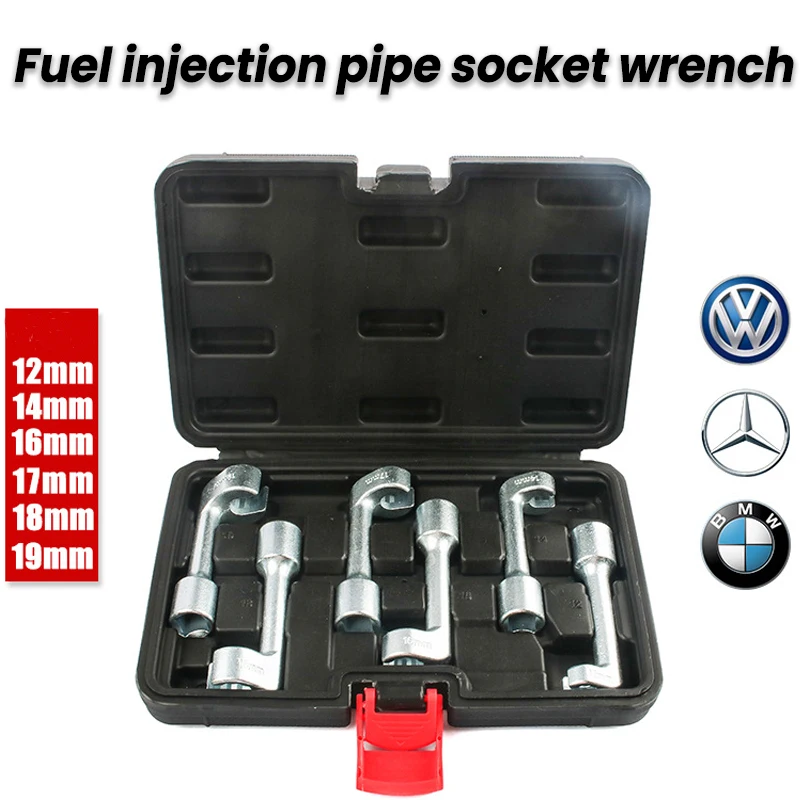 Diesel Fuel Injector Line Injection Socket  Wrench Set Chrome Vanadium Steel Fuel Injection Pipe Socket Wrench for Car Repair