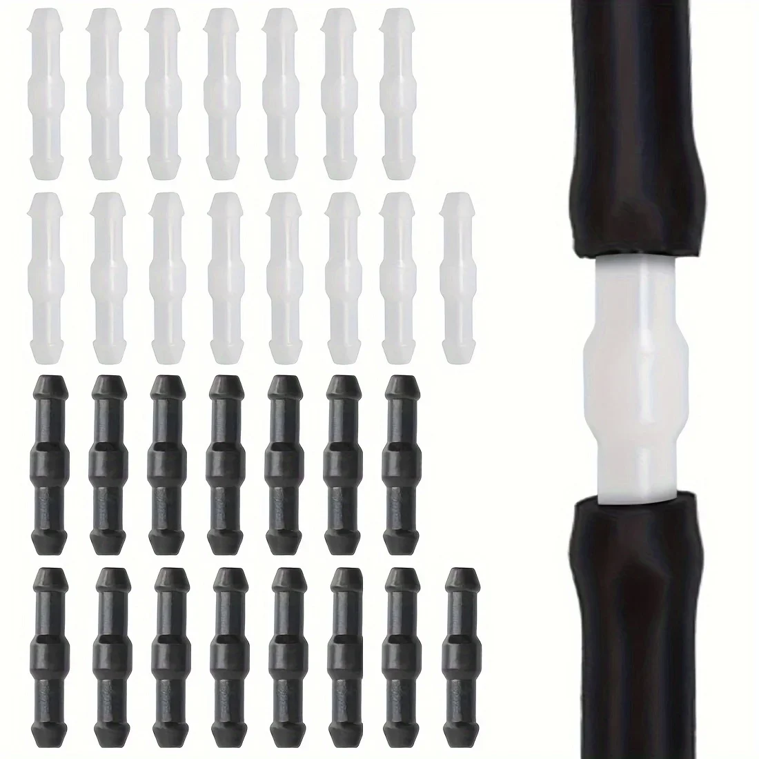 30Pcs 4mm Windscreen Washer Hose Connectors Insulating Vacuum Adapters For Windshield Black White Fluid Durable Car Maintenance