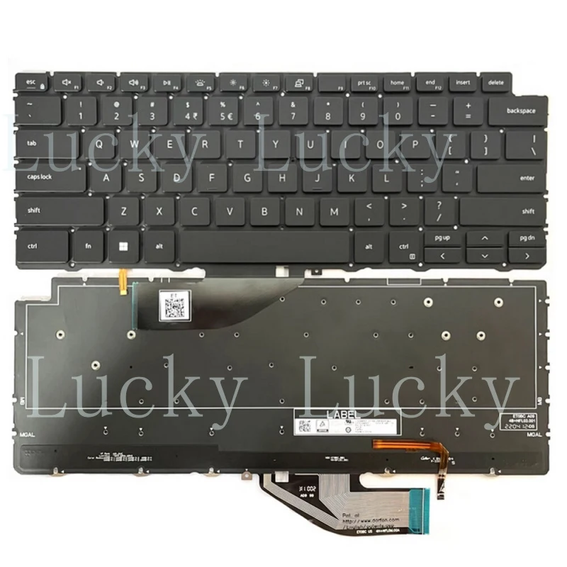 

Черная сменная клавиатура с подсветкой для ноутбука DELL XPS 13 7390 9310 2-in-1 P103G