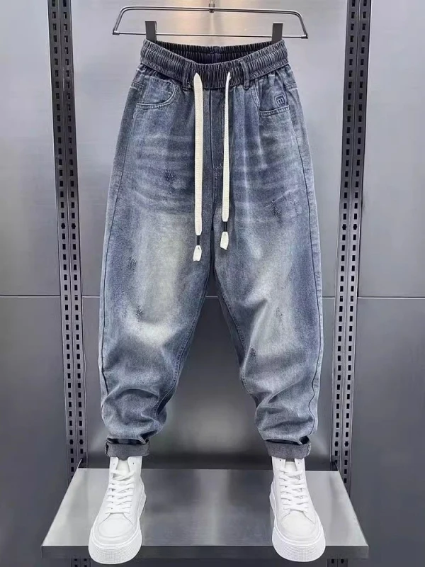 

plus Size 300 Pou Vintage Waed Denim Pants Men's Loose Harem Trousers American Sle Casual Spring Autumn Seasonal Wear