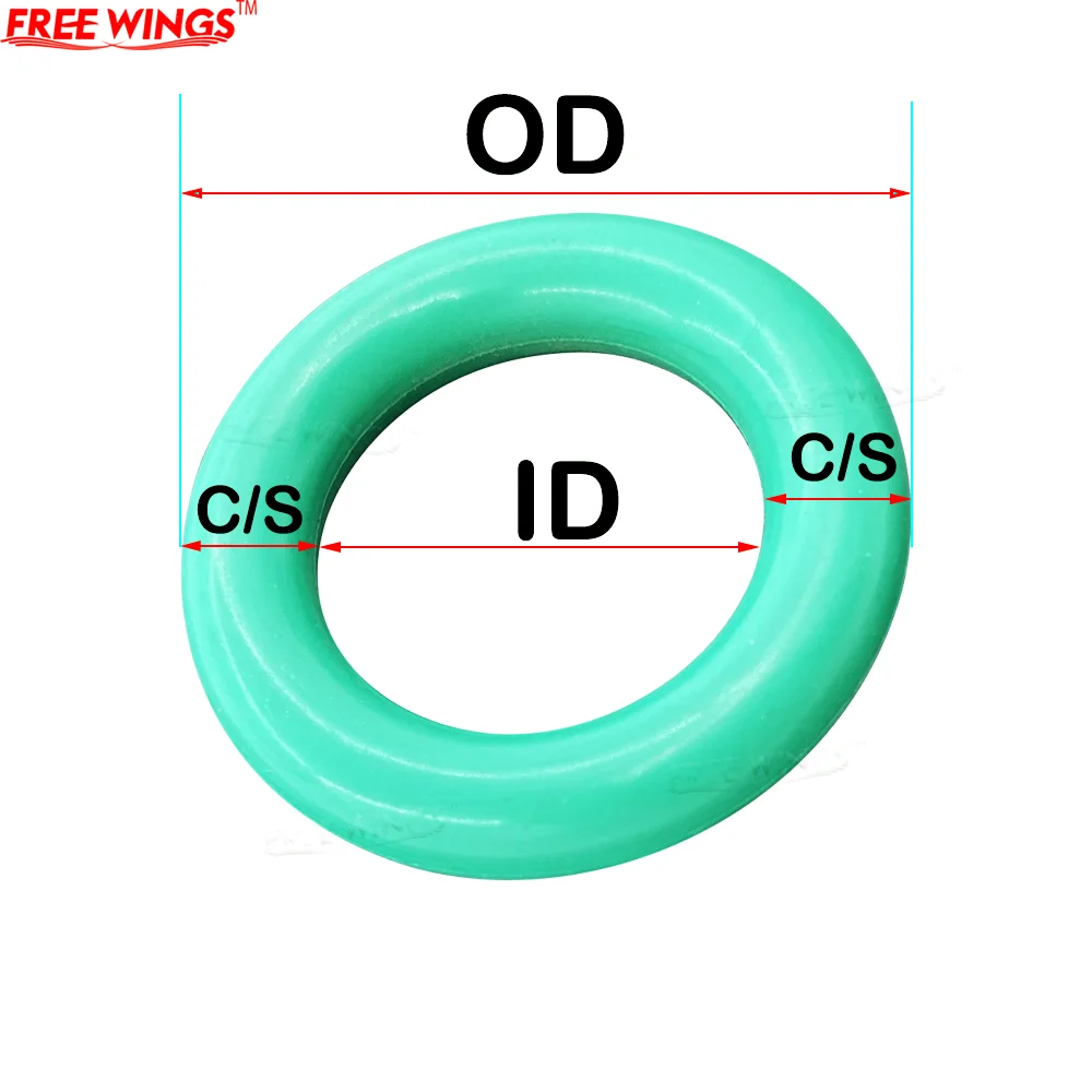 Green FKM O ring Seal CS3.55mm Thickness OD12.10mm~320.10mm Oil resistant acid and alkali resistant sealing Gasket FKM o-ring