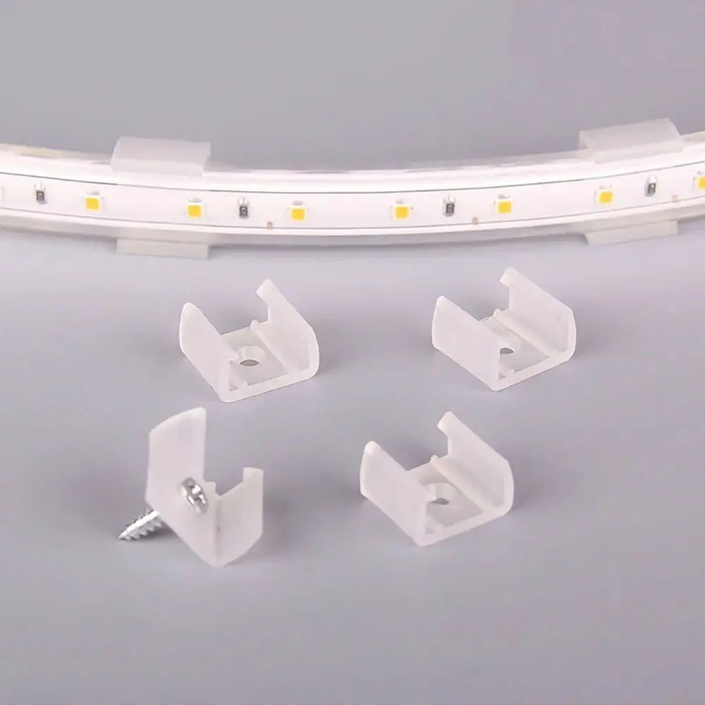 100Pcs 220V Flexible COB LED Strip Fixed Clips Plastic Light Mounting Buckle 8-20mm 5050/5730/2835 Lighting Accessories