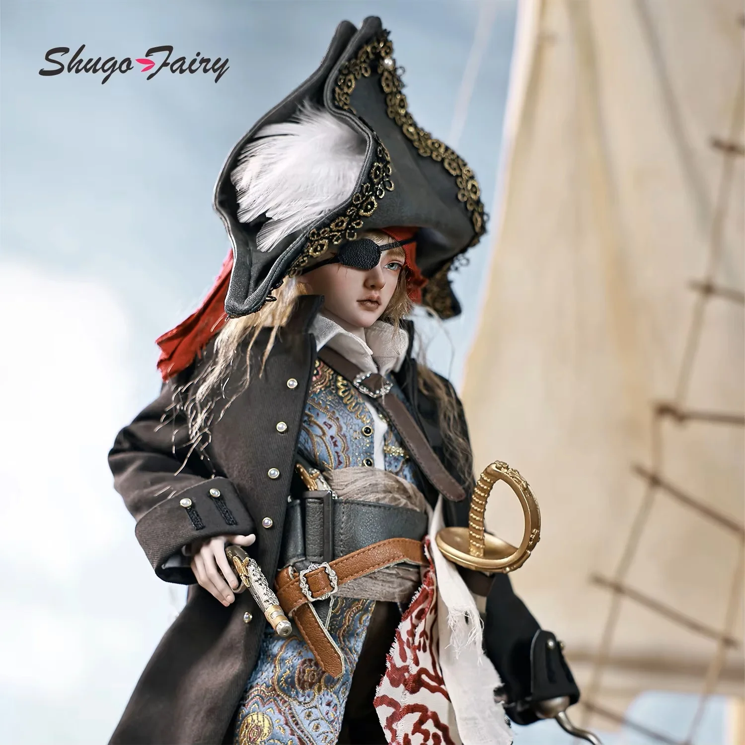 ShugaFairy Helios Bjd Doll 1/4 Bubo Body Middle Ages Sea Warrior Pirate Captain Hook Moveable Joints Full Set Fashion Doll Toys