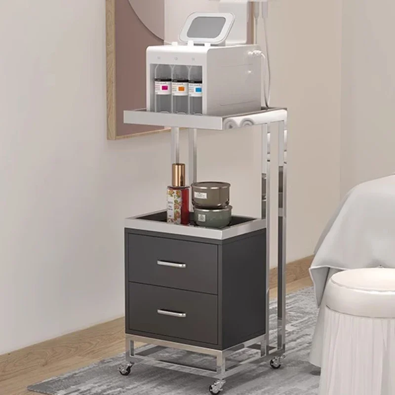 

Hair TrolleySalon Styling Station Foldable Cart Stroller Carrito Estilistathe Beauty Cosmetic Wheels Equipment Furniture Storage