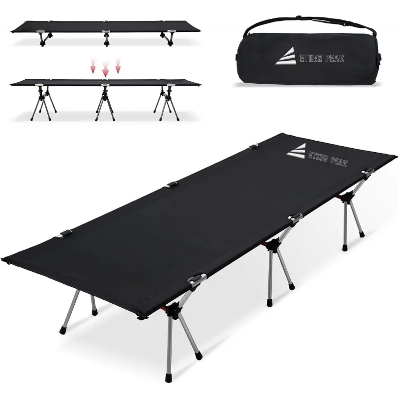 custom.Folding Camping Cot Height Aluminum Adjustable Ultralight Backpacking Cot Portable Camping Bed Cots Camping Hiking