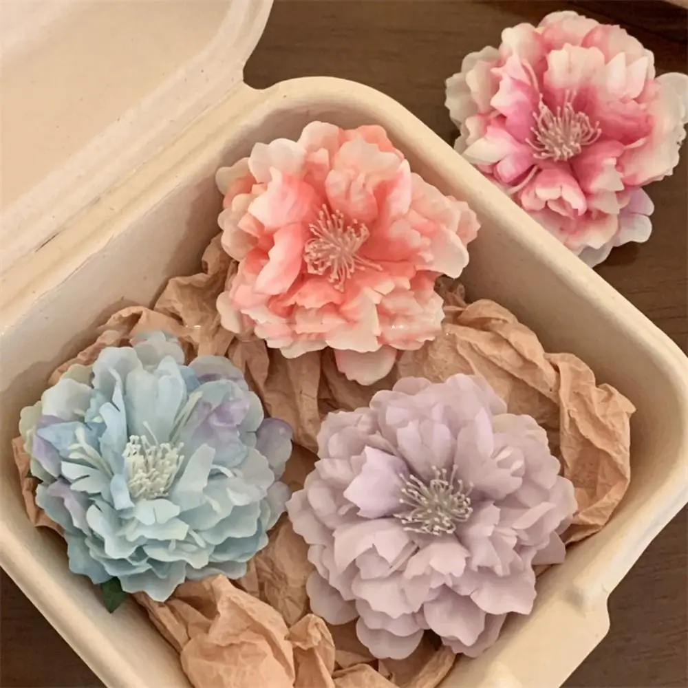 Cloth Flower Hair Clip Bohemian Style Peony Flower Rose Hairpin Korean Style Seaside Vacation Headwear Girl Hair Clip