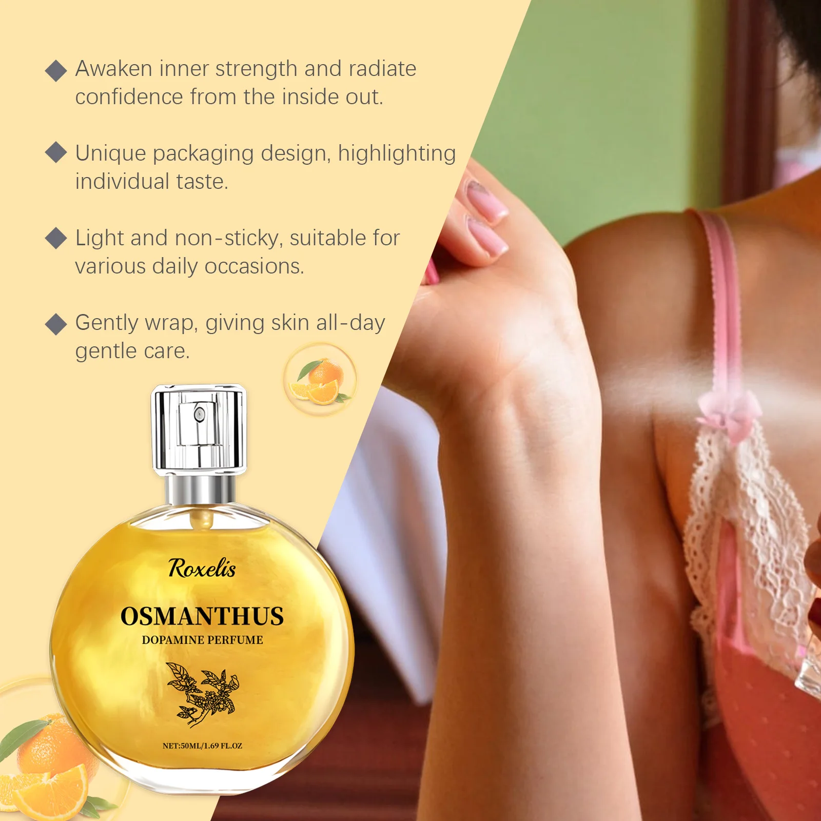 Parfum Dopamine Osmanthus 50ml, arôme frais Unique longue durée, doux et Non irritant, émettant un parfum d'osmanthus rafraîchissant