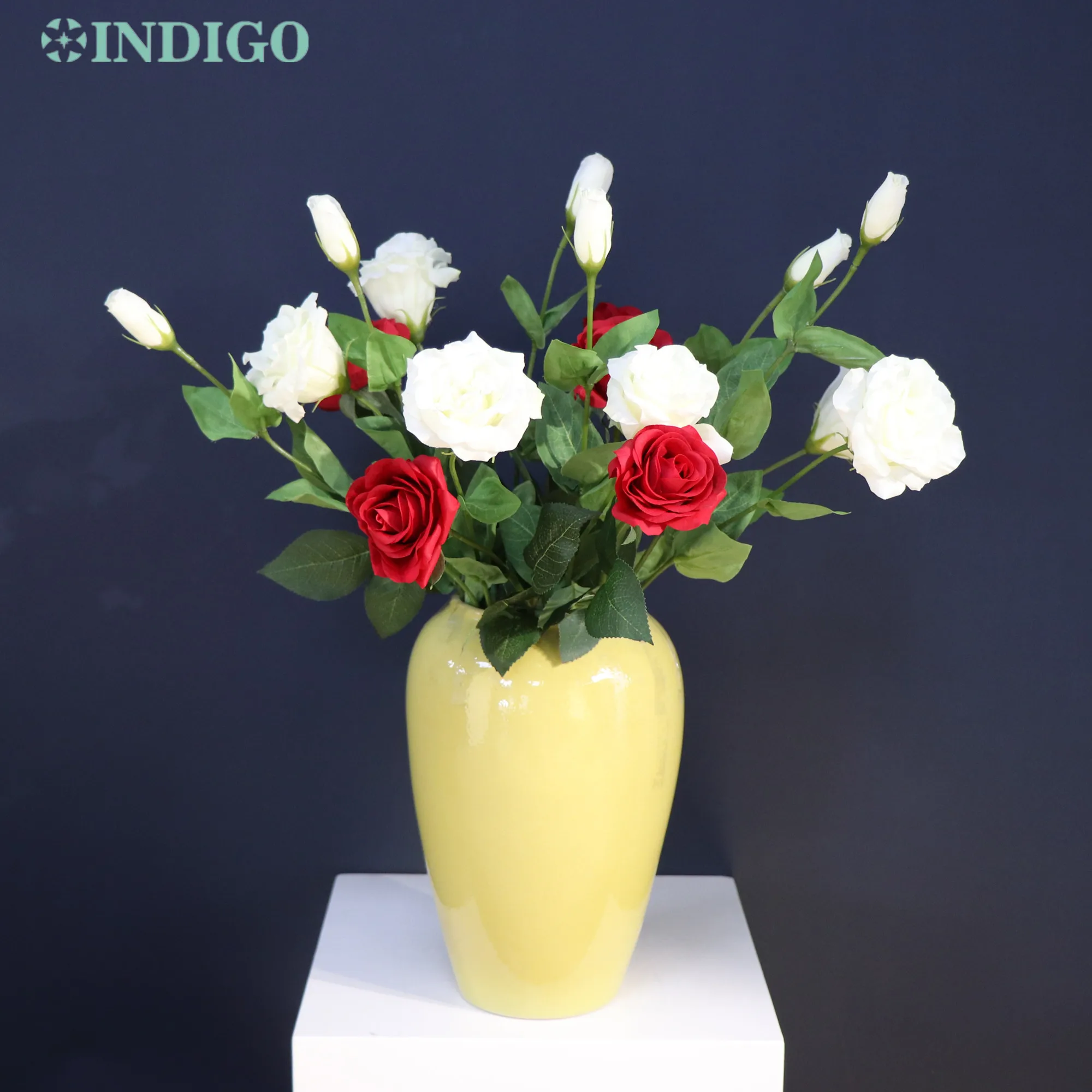 INDIGO-Artificial Rose Petal for Decoration, Real Touch, White, Wedding, Home Party, Event, Table, High Quality, 6Pcs