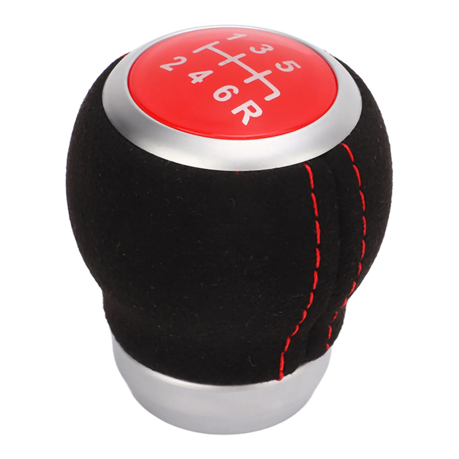 6단 변속기 손잡이 자동차 6단 기어 변속기 헤드 실버 인체공학적 내마모성 교체품