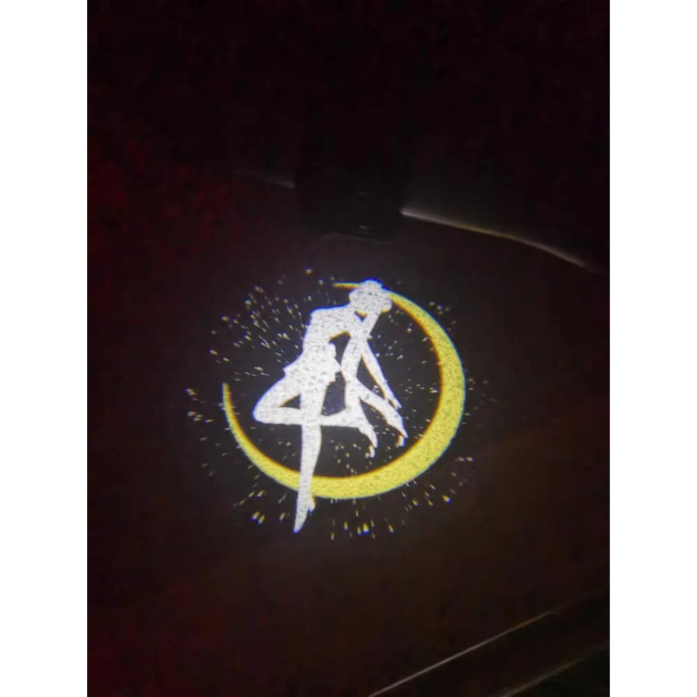 Sailor Moon Car Welcome Light High Definition Projector Hd Ambient Light Induction Open The Door Safety Signal Lamp Decoration view 6